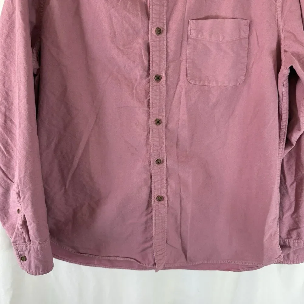 J. Crew Shirt Men's XL Red Button Up Long Sleeve Garment Dye Classic Fit